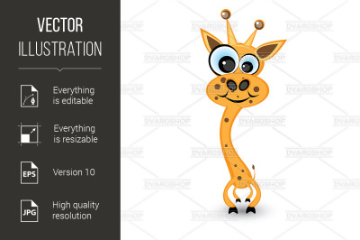 Hilarious cartoon giraffe