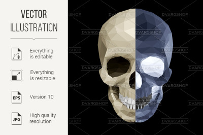 Crystal skull in two colors