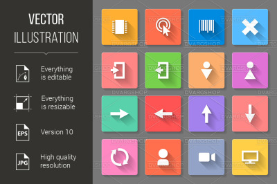 Set of flat icons