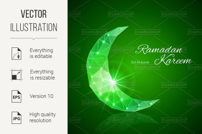 Greeting card of holy Muslim month Ramadan