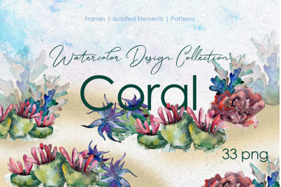 Seafood corals watercolor png