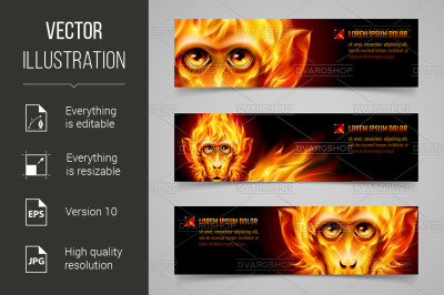 Monkey Fire Banners