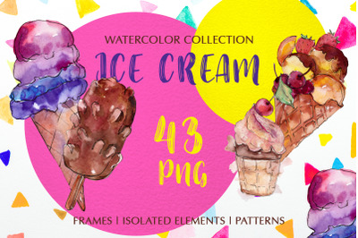 Ice-cream &quot;Dear&quot; watercolor png