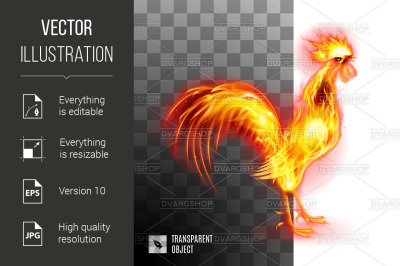 Fiery Golden Rooster