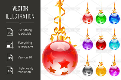 Christmas colourful balloons