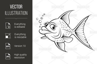 Cartoon drawing fish