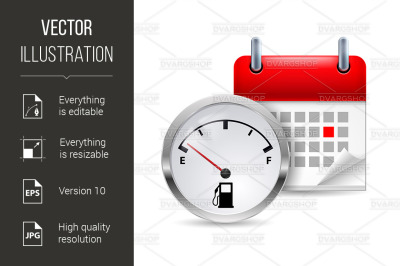 Fuel indicator and calendar