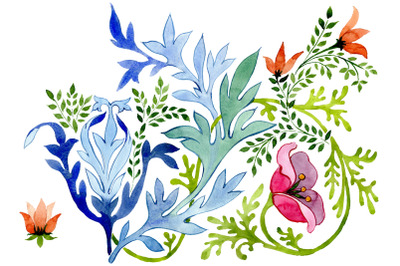 Ukrainian floral ornament watercolor png