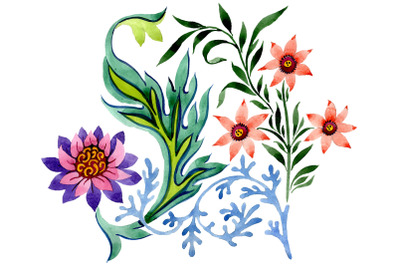 Beautiful flower ornament watercolor png