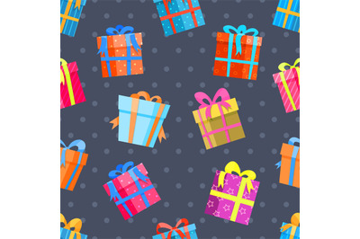 Gifts or present boxes seamless pattern