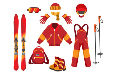 Ski clothes and equipment