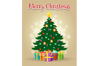 Cartoon christmas tree card