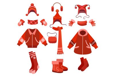 Cartoon woman winter clothes