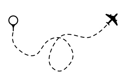 Air path. Dashing line trace with dots, design fly abstract track of a