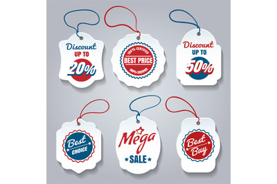 Shopping pricing tags set