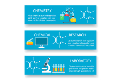 Chemistry lab banners set