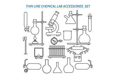 Thin line chemical lab equipment