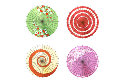 Asian umbrellas set