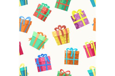 Gift box seamless pattern