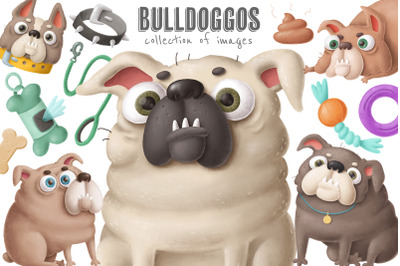 Funny digital dogs characters bundle