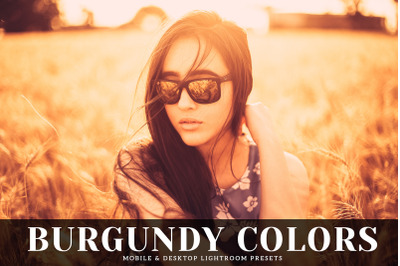 Burgundy Colors Mobile &amp; Desktop Lightroom Presets