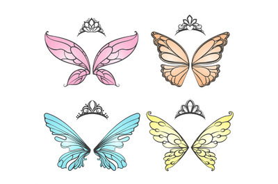 Fairy wings with princess tiara