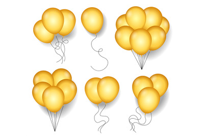 Golden ballons with rope cords