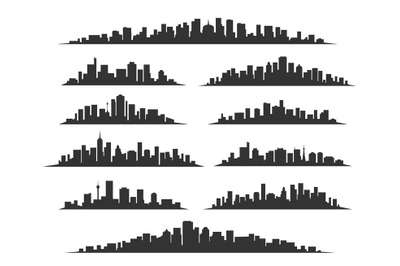 Urban cityscape silhouettes