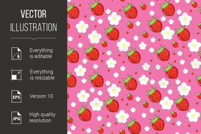 Seamless texture of strawberries