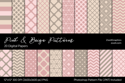 Pink And Beige Digital Papers