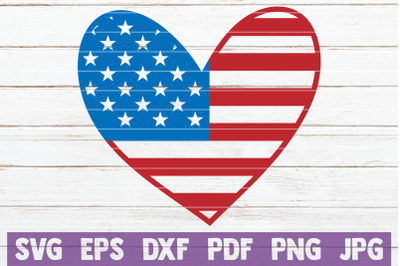 USA Heart SVG Cut File