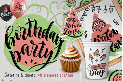 Watermelon Party! Hand drawn set