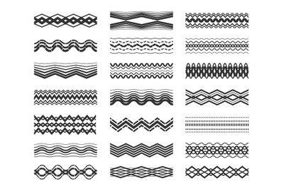 Zigzag and wavy line pattern set