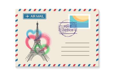 Retro Paris postal invitation