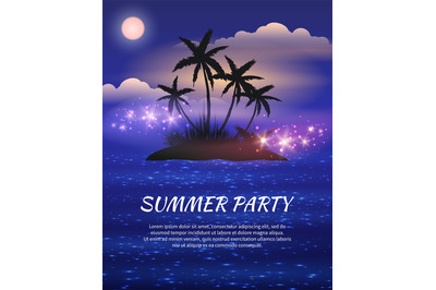 Summer night party flyer