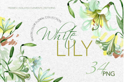 White Lily Watercolor png