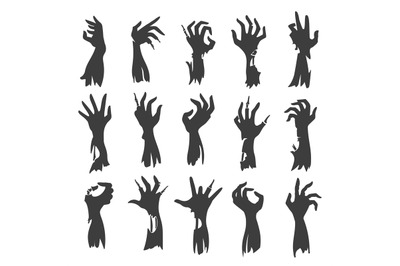 Undead zombie hand silhouettes