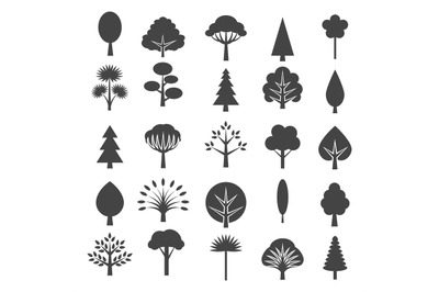 Tree icons isolated on white background