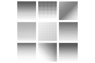 Halftone dots pattern set