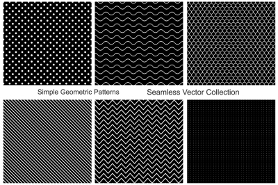Collection of seamless patterns. B&W