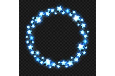 Christmas blue star light garland