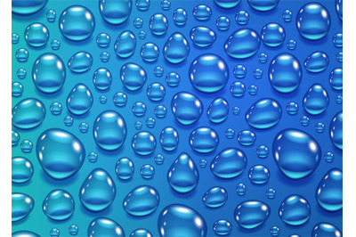 Water drops on blue background