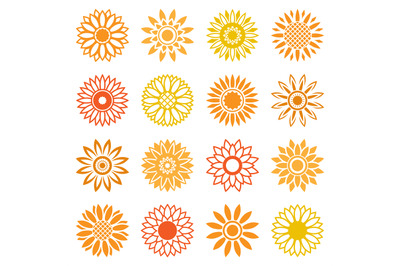 Sunflower icons for logo and labels