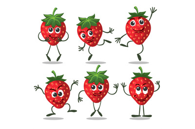 Strawberry fruit character set