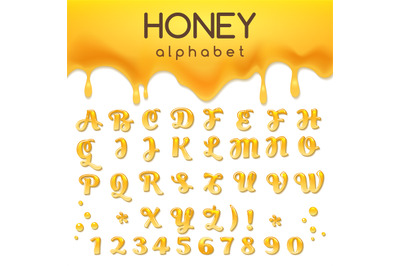 Liquid honey alphabet