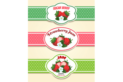 Strawberry fruit label set