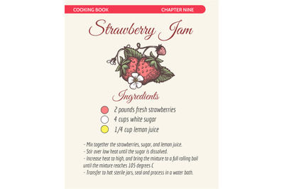 Strawberry jam recipe book page