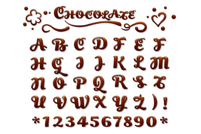 Chocolate font on white background