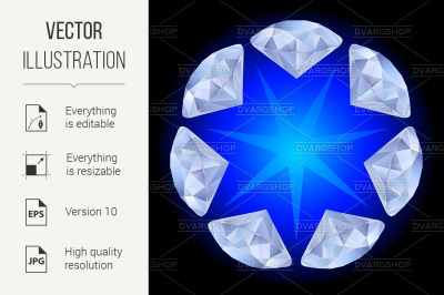 Realistic diamonds pattern