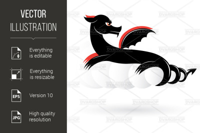 Abstract black dragon